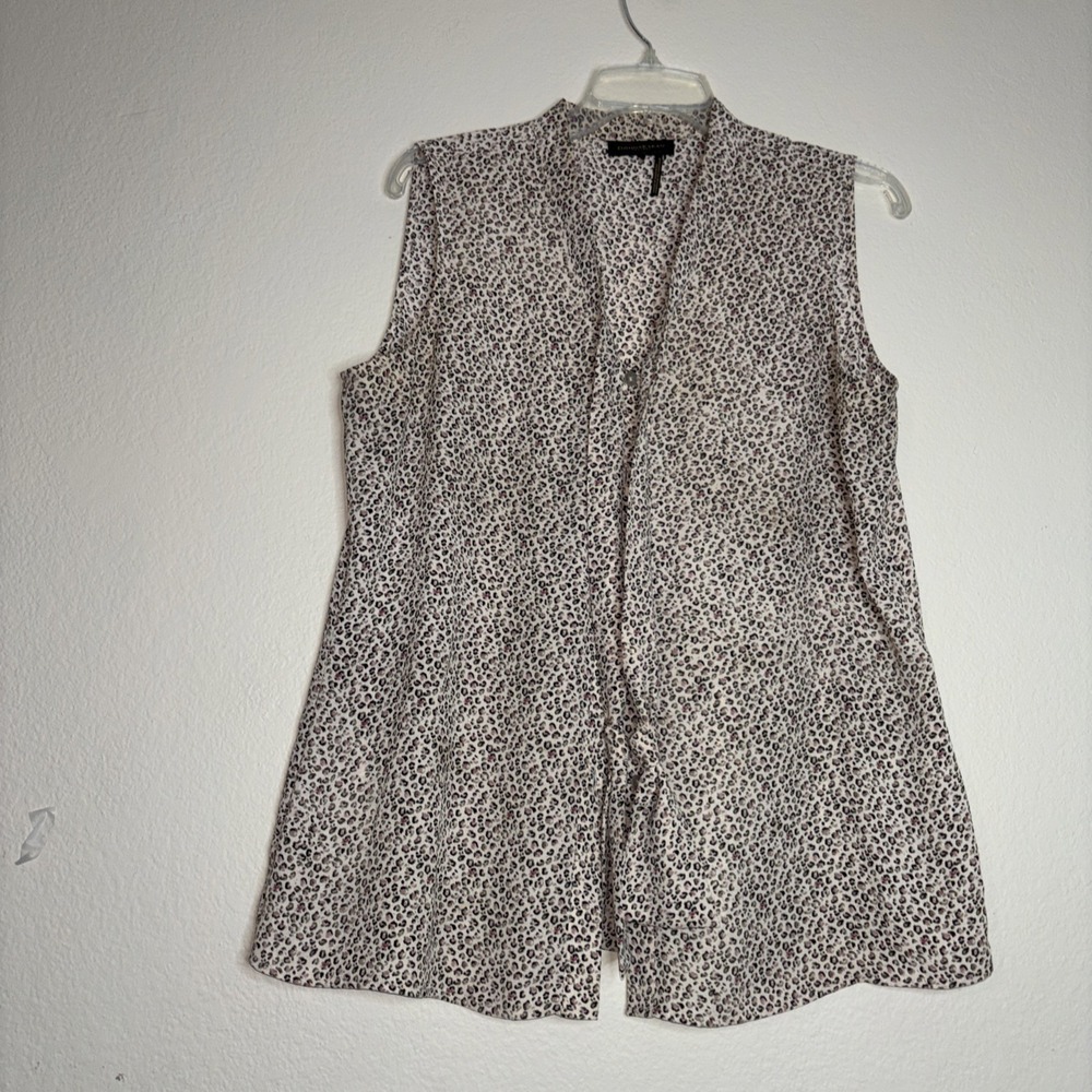 Donna Karan New York Leopard Print Blouse size L